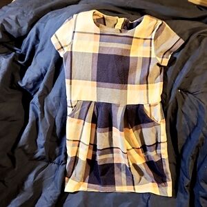 Toddler girls blue and pink plaid dress